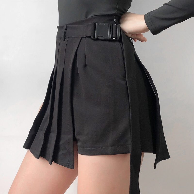 swvws - Irregular Pleated Chain Skirt