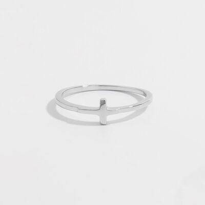 swvws 925 Sterling Silver Cross Ring