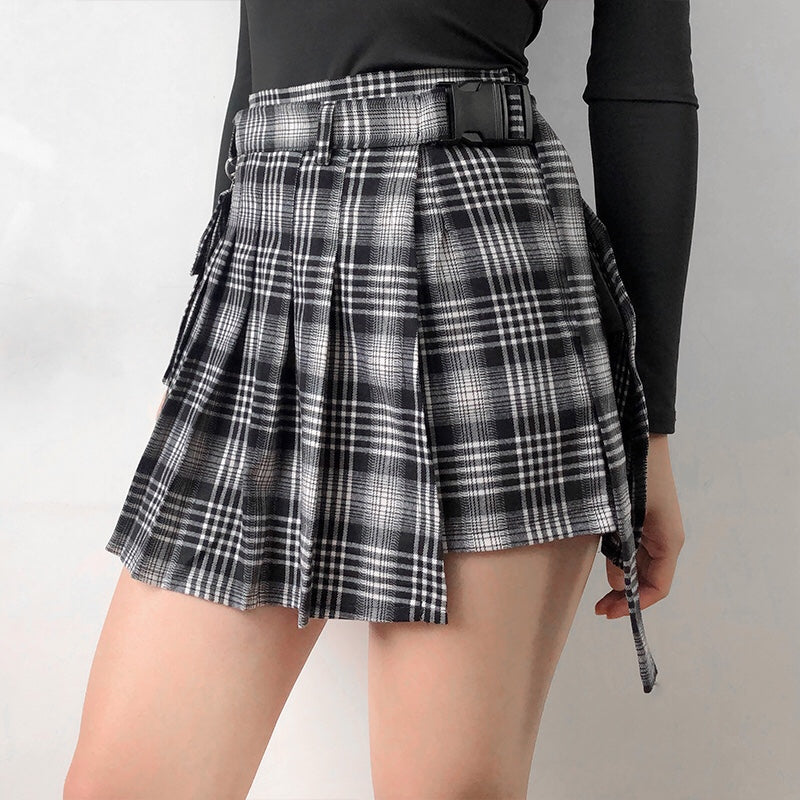 swvws - Irregular Pleated Chain Skirt