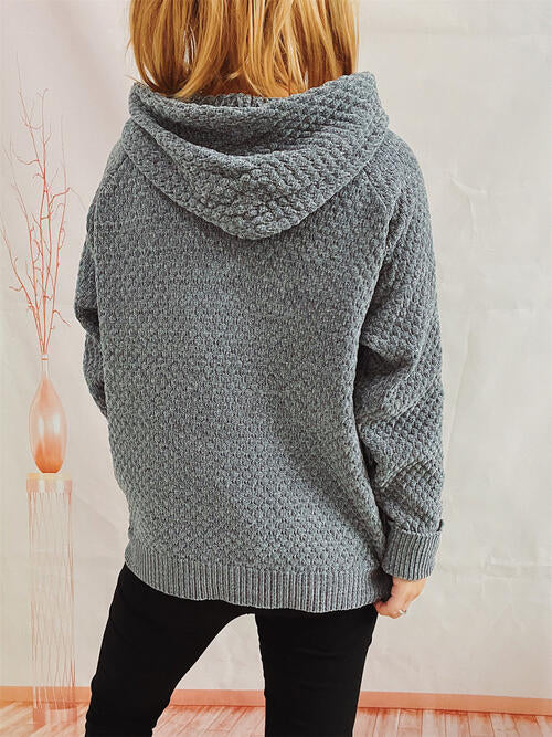 swvws Drawstring Long Sleeve  Hooded Sweater