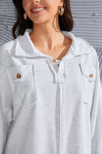 swvws Exposed Seam Collared Neck Sweatshirt