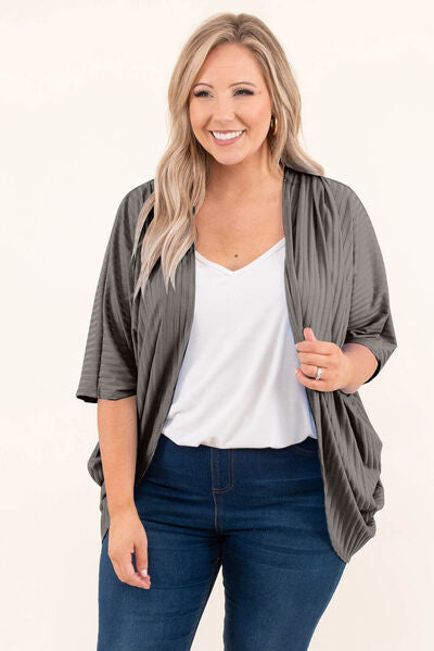 swvws Plus Size Ribbed Cocoon Cover Up