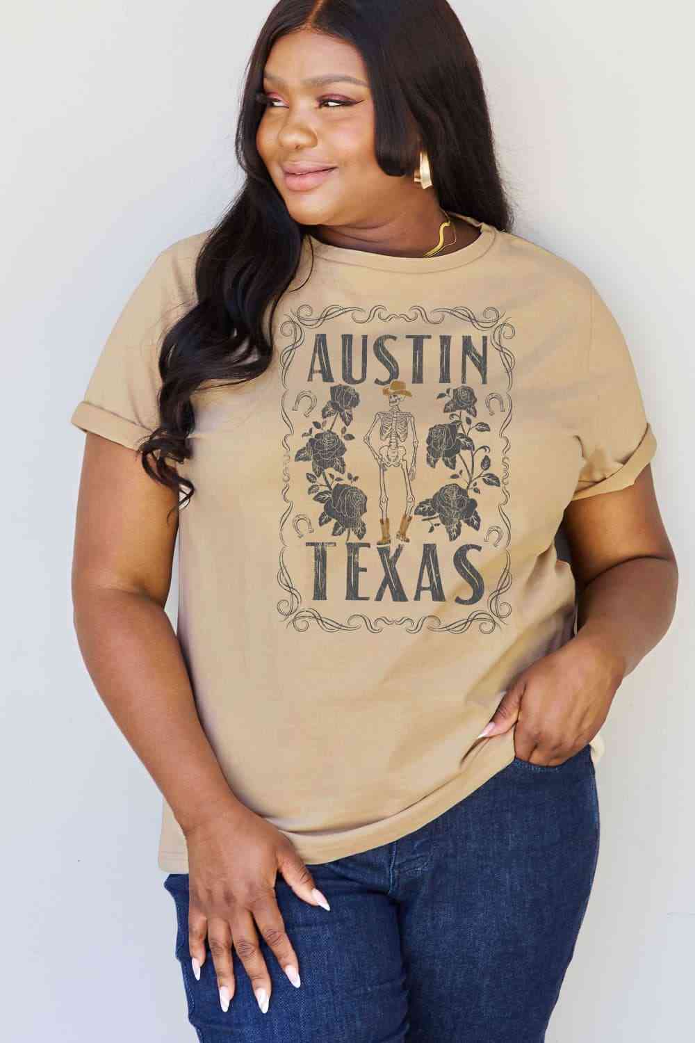 swvws Simply Love Full Size AUSTIN  TEXAS Graphic Cotton T-Shirt