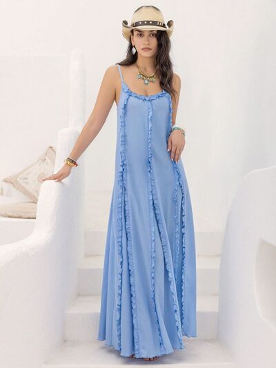 swvws Frill Scoop Neck Maxi Cami Dress