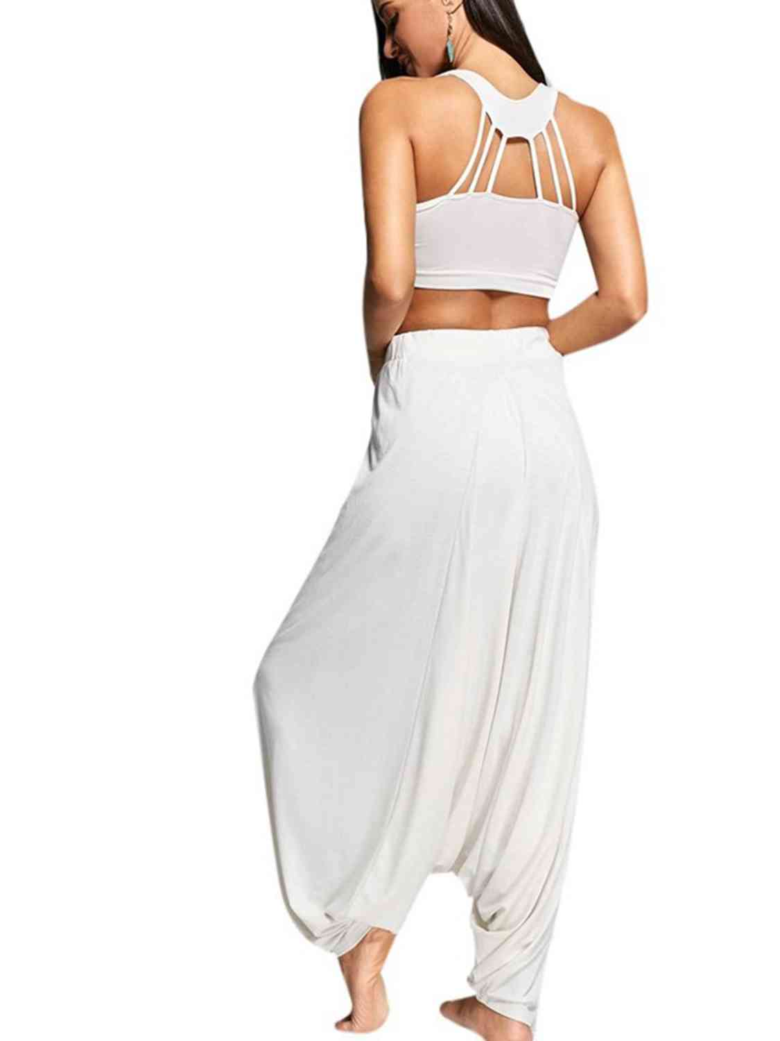 swvws Tied Mid Waist Long Harem Pants