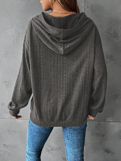 swvws Textured Dropped Shoulder Hoodie