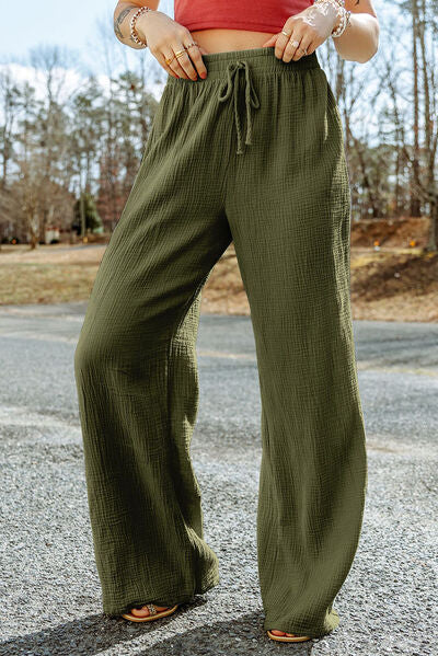 swvws Texture Tied Wide Leg Pants