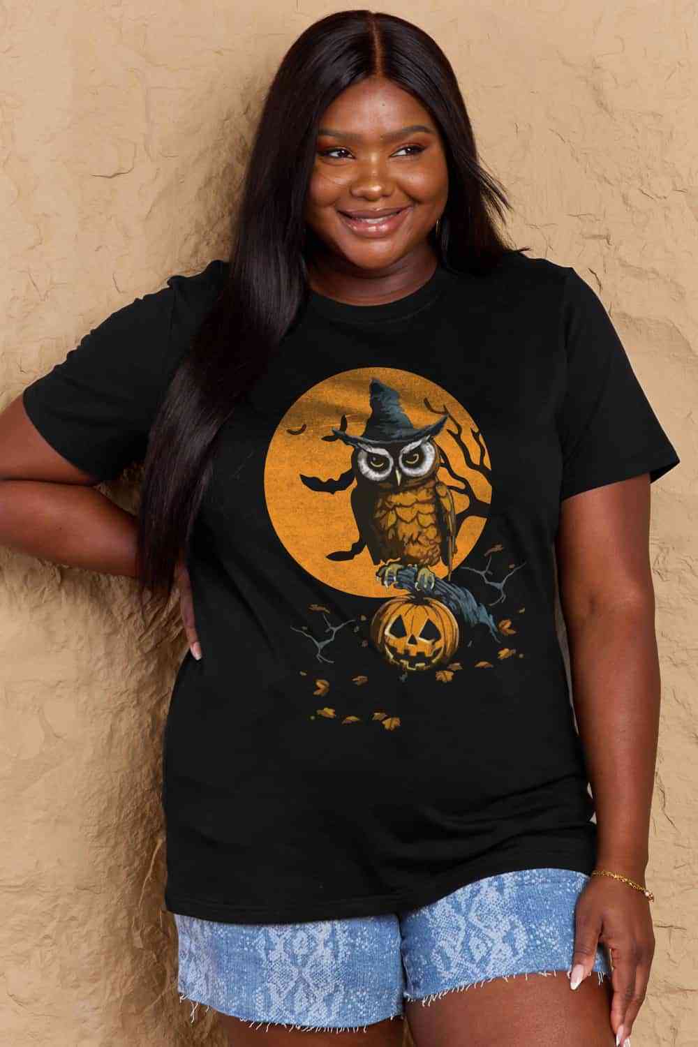 swvws Simply Love Full Size Holloween Theme Graphic Cotton T-Shirt