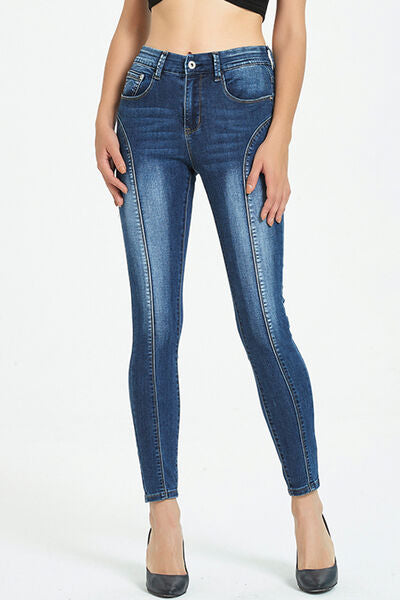 swvws Side Stripe Cropped Skinny Jeans