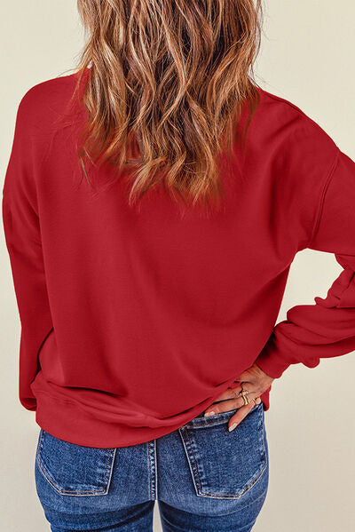 swvws Santa Round Neck Dropped Shoulder Sweatshirt