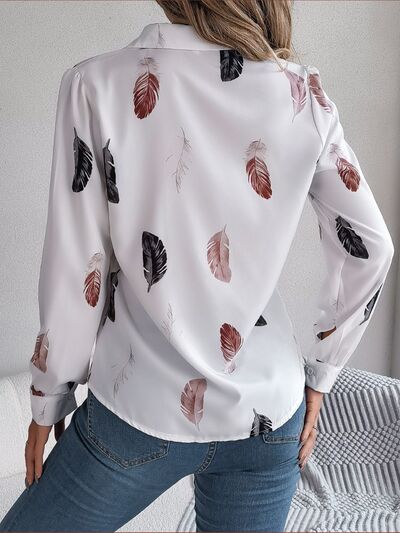 swvws Button Up Printed Collared Neck Shirt