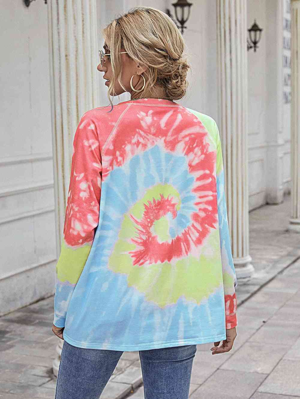 swvws Printed Round Neck Raglan Sleeve Tee