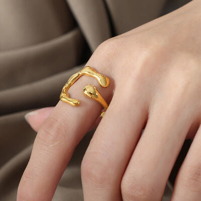 swvws 18K Gold-Plated Irregular Open Ring