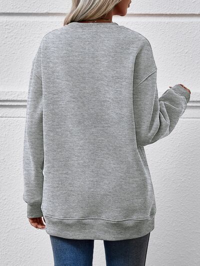 swvws Letter Graphic Dropped Shoulder Sweatshirt