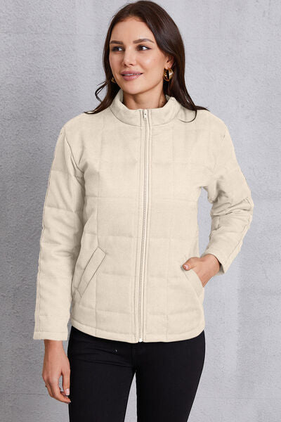 swvws Zip Up Mock Neck Pocketed Jacket