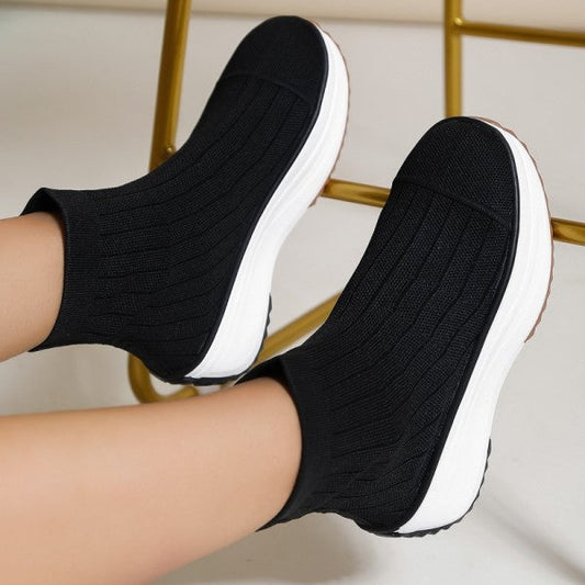 swvws - Black Casual Patchwork Solid Color Round Comfortable Out Door Shoes