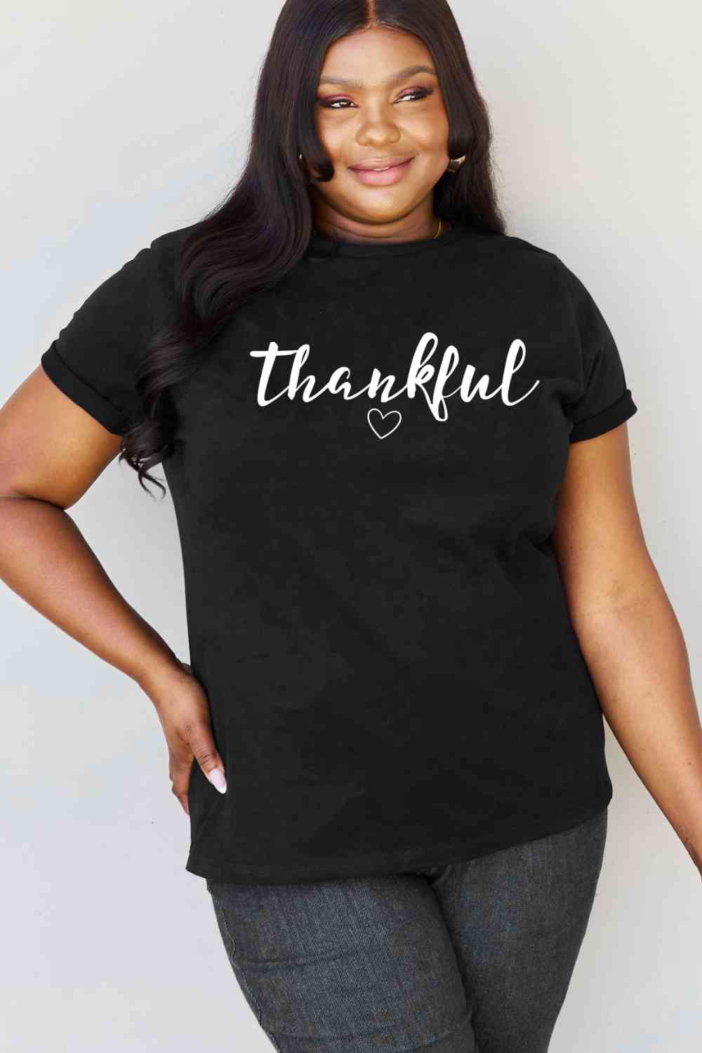 swvws Simply Love Full Size THANKFUL Graphic T-Shirt