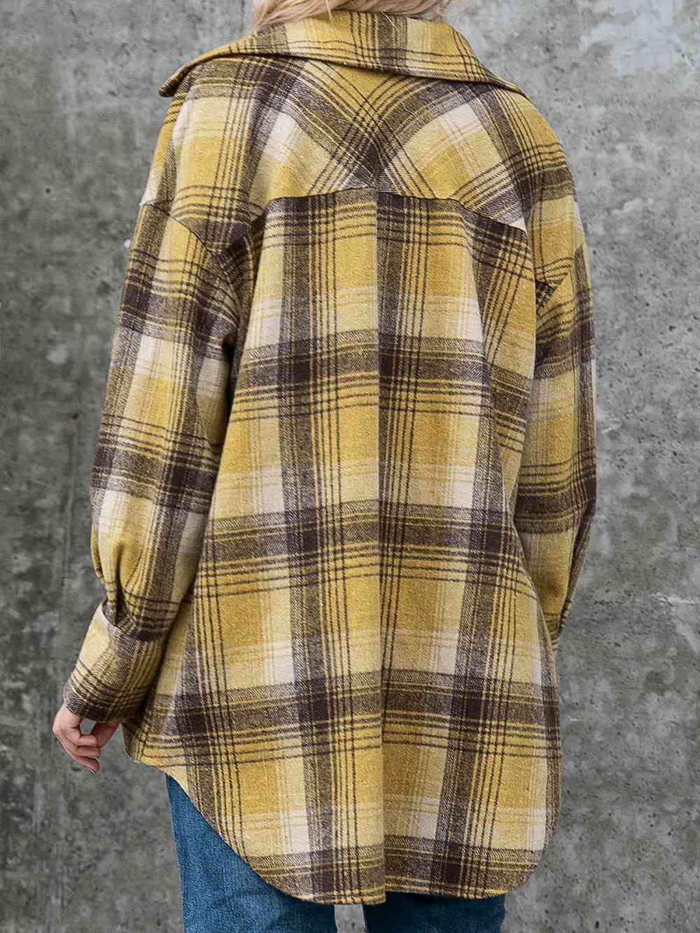 swvws Plaid Collared Neck Long Sleeve Shirt