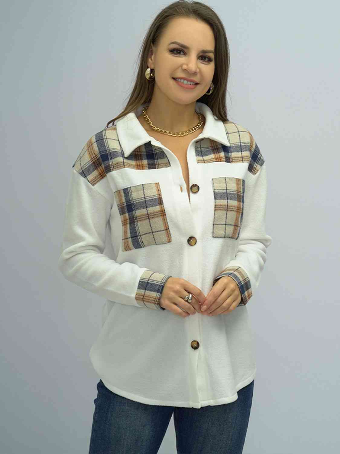 swvws Plaid Dropped Shoulder Shirt