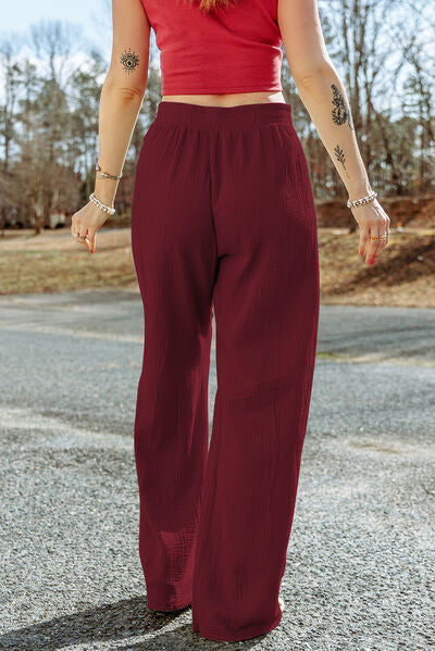 swvws Texture Tied Wide Leg Pants