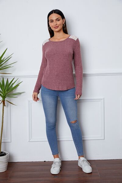 swvws Lace Detail Long Sleeve T-Shirt