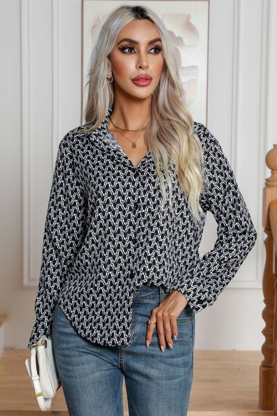 swvws Printed Buttoned Long Sleeve Shirt