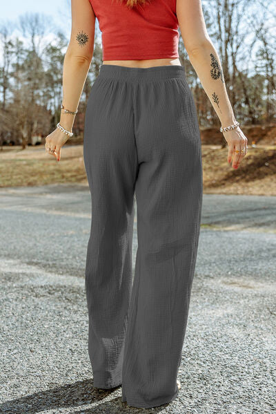 swvws Texture Tied Wide Leg Pants