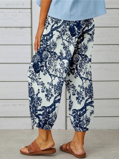 swvws Printed Tied Cropped Pants