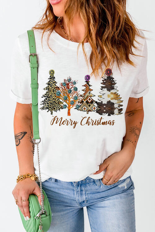 swvws Christmas Tree Graphic Short Sleeve T-Shirt