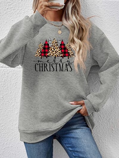 swvws MERRY CHRISTMAS Round Neck Long Sleeve Sweatshirt