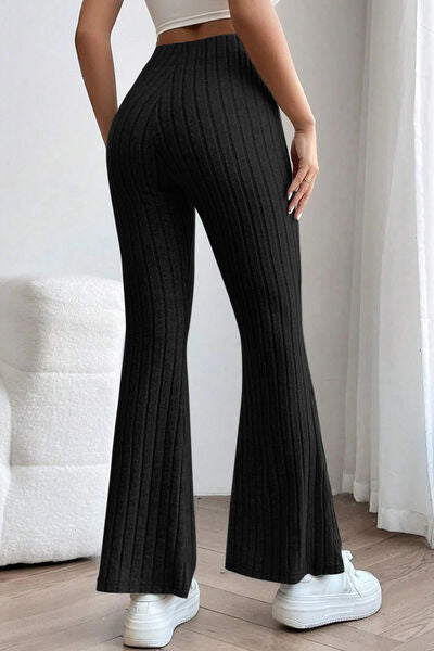 swvws Basic Bae Full Size Ribbed High Waist Flare Pants