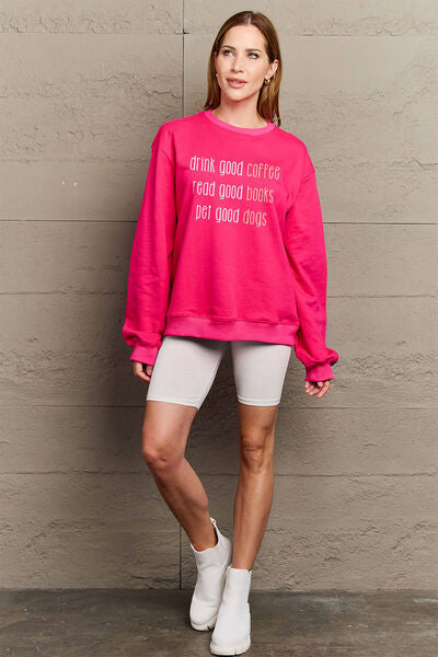 swvws Simply Love Full Size Letter Graphic Round Neck Sweatshirt