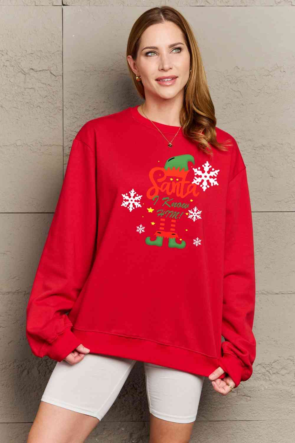 swvws Simply Love Full Size Graphic Round Neck Sweatshirt