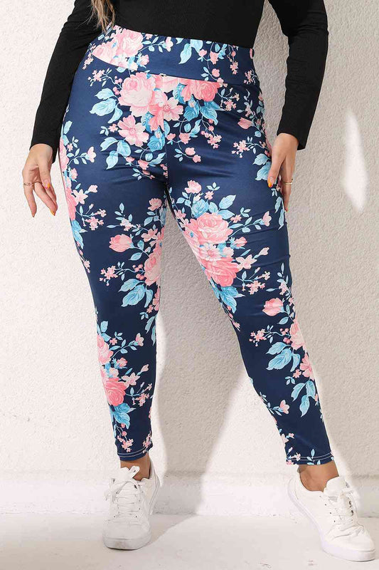 swvws Plus Size Floral Print Legging