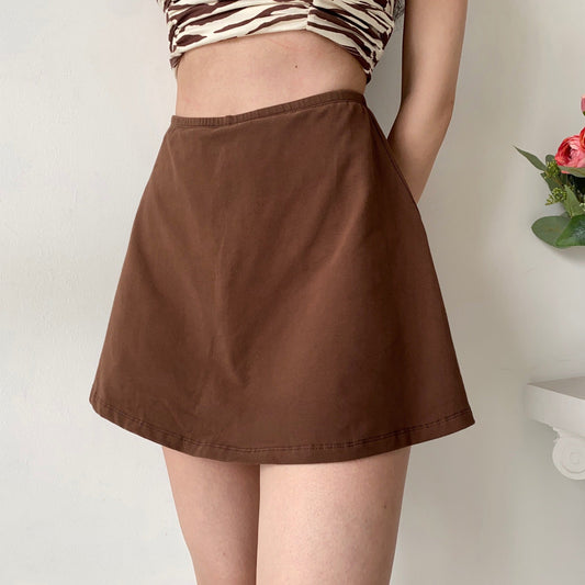 swvws - Timeless Retro Brown Skirt ~ HANDMADE