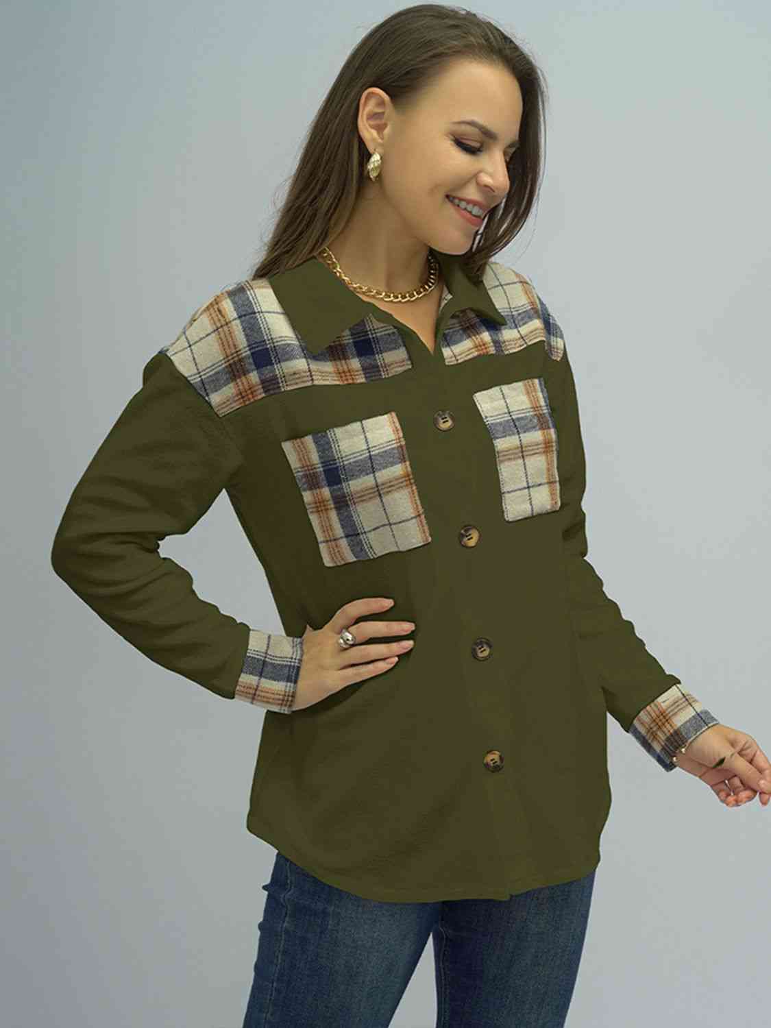 swvws Plaid Dropped Shoulder Shirt