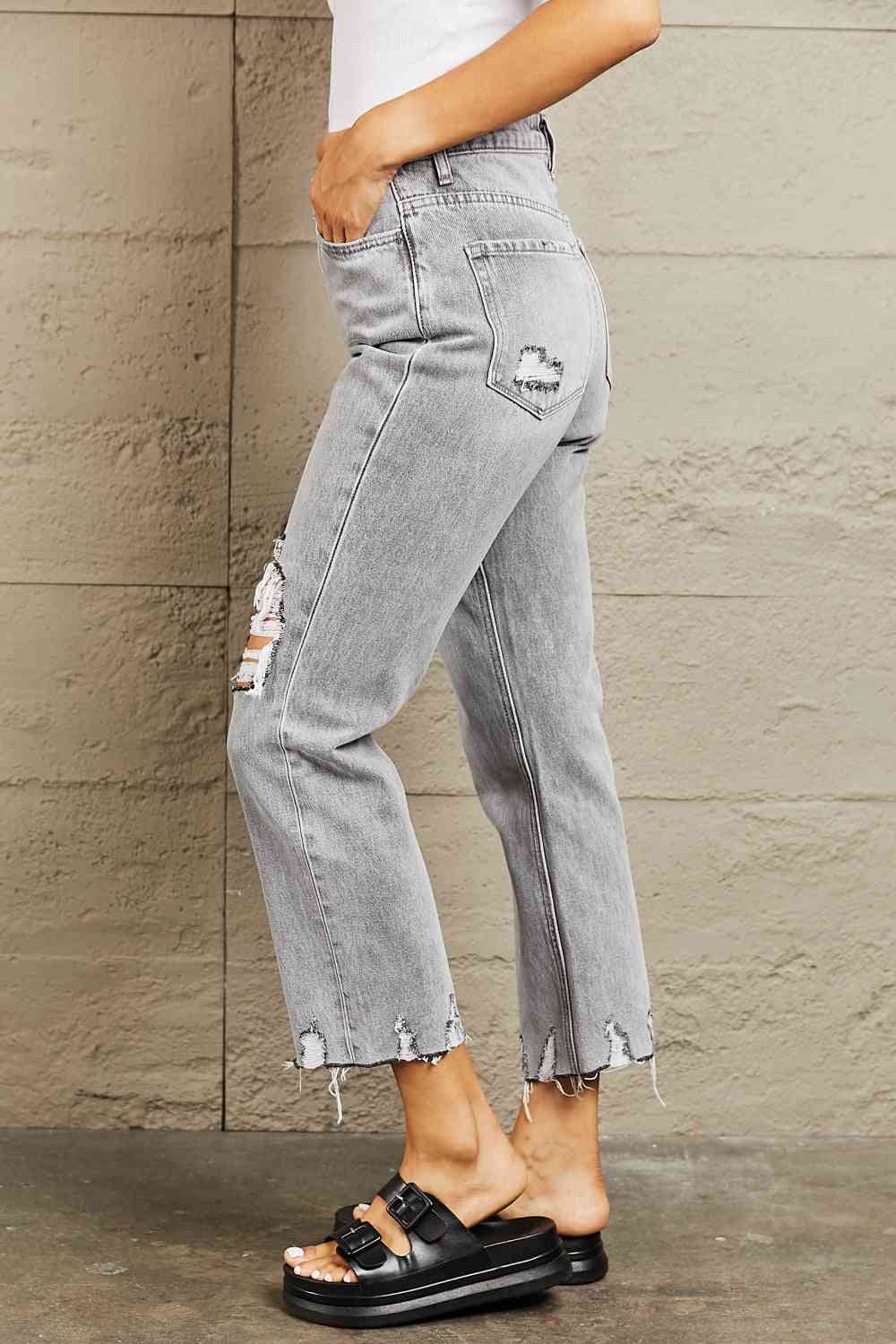 swvws BAYEAS High Waisted Cropped Mom Jeans