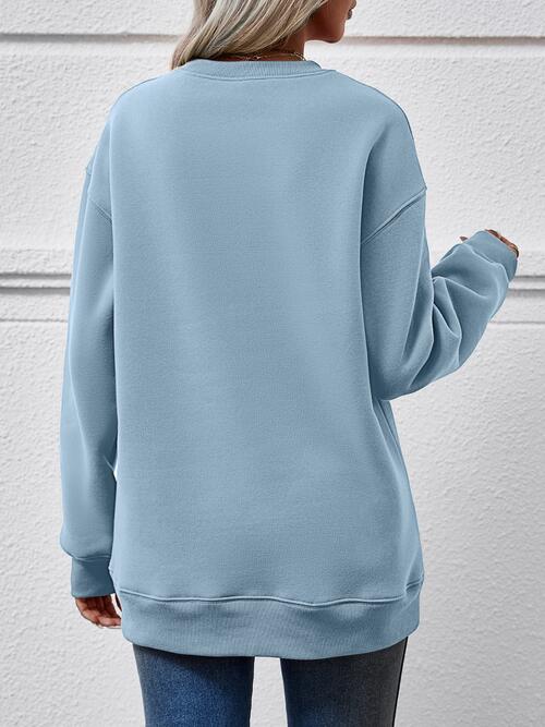 swvws LET IT SNOW Round Neck Long Sleeve Sweatshirt