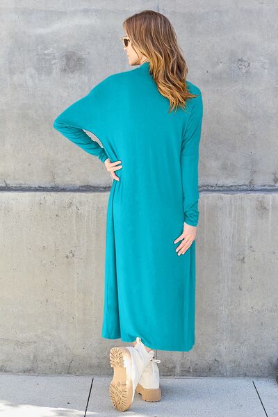 swvws Basic Bae Full Size Open Front Long Sleeve Cover Up