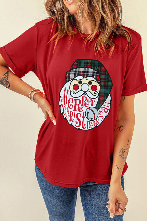 swvws Santa Graphic Short Sleeve T-Shirt