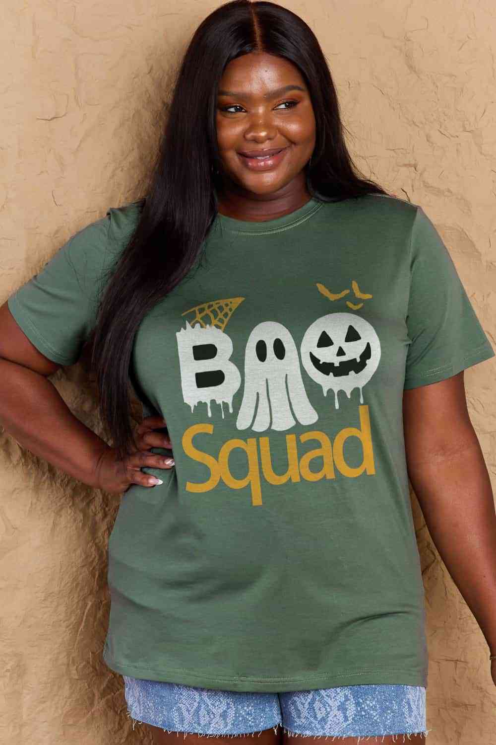 swvws Simply Love Full Size BOO SQUAD Graphic Cotton T-Shirt