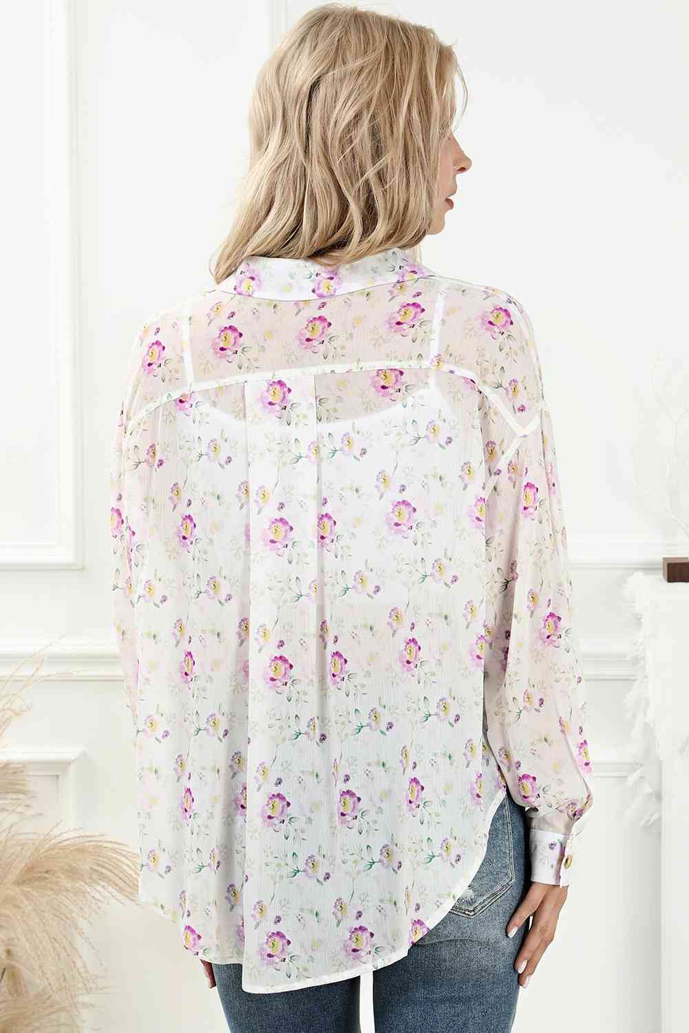 swvws Floral Print Long Sleeve Shirt