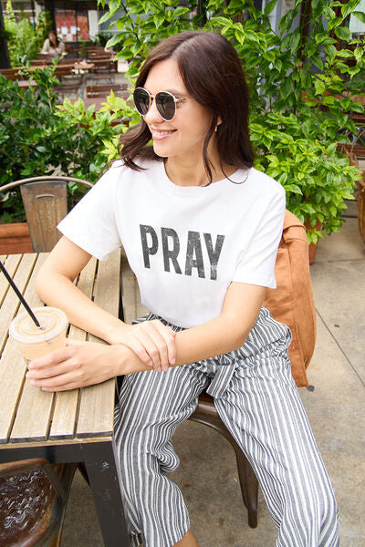 swvws Simply Love Full Size PRAY Round Neck T-Shirt