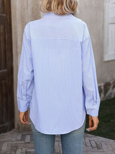 swvws Striped Button Up Long Sleeve Shirt