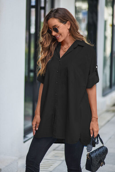 swvws Full Size Button Up Long Sleeve Shirt