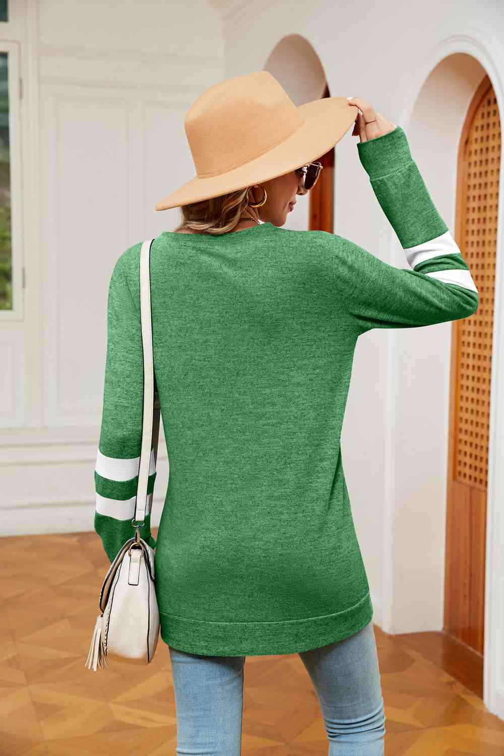 swvws Round Neck Long Sleeve Top