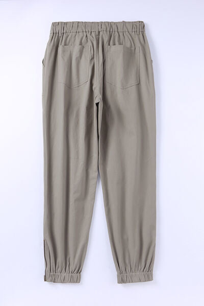 swvws Drawstring Side Zip Joggers