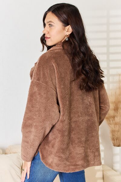 swvws Culture Code Double Breasted Fuzzy Coat