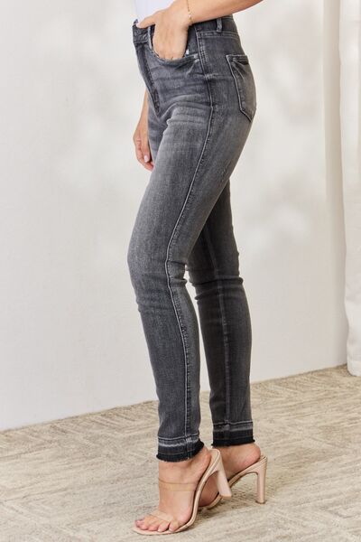 swvws Judy Blue Full Size High Waist Tummy Control Release Hem Skinny Jeans