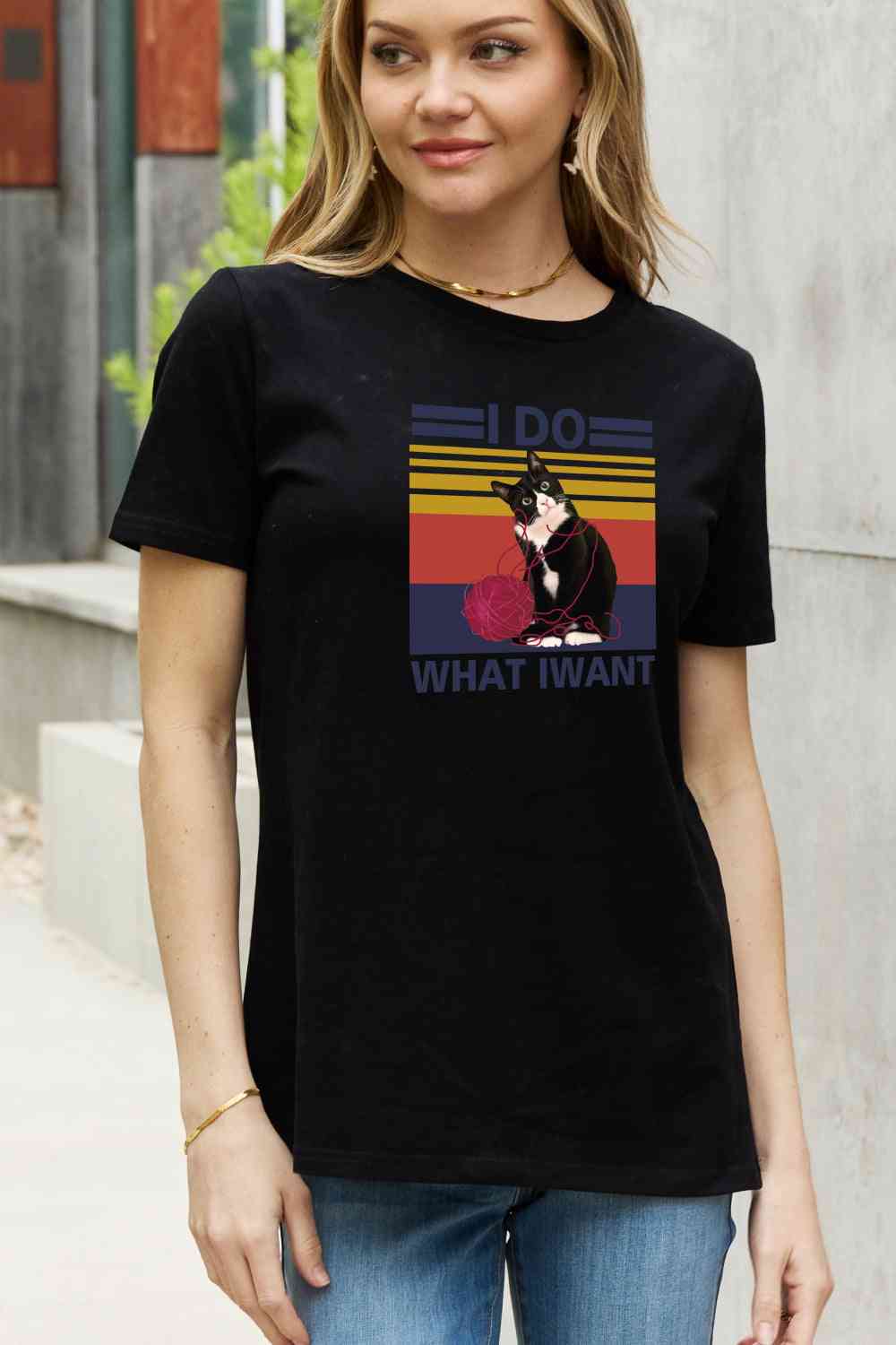 swvws Simply Love Full Size I DO WHAT I WANT Graphic Cotton Tee